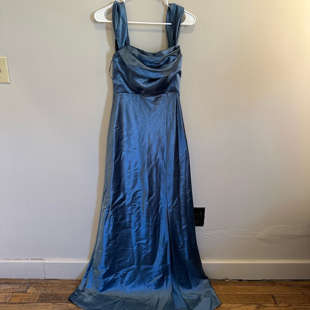 Blue Satin Gown